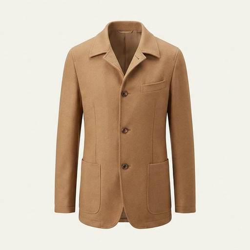 Camel Suede Trucker Jacket by Alto Milan