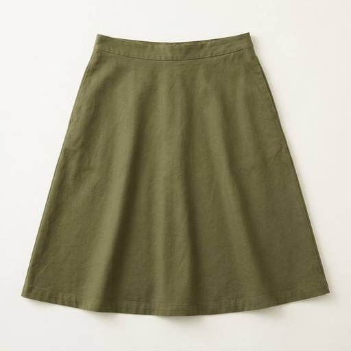 Olive Bias Cut Midi Skirt by Maison Ivo