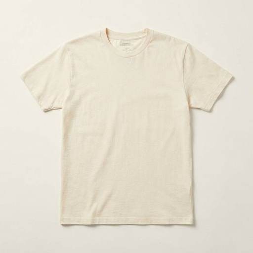 Cream Heavyweight Crew Tee by Loop Basics