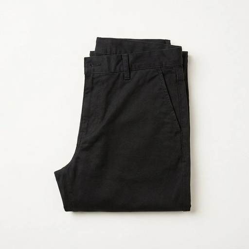 Black Wide Leg Twill Trousers by Maison Ivo
