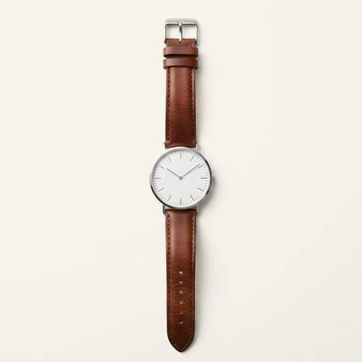Brown Leather Strap Dress Watch by Nordwalk